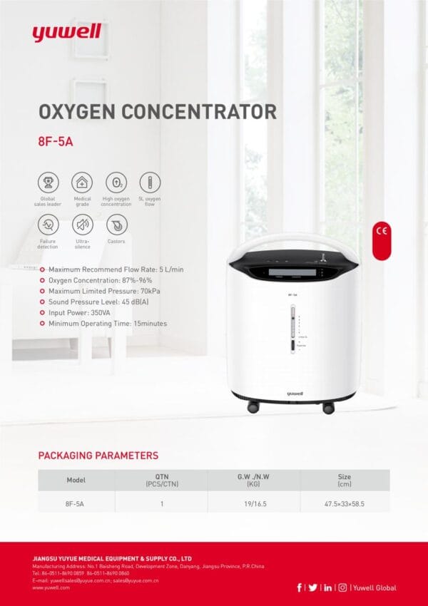 Concentrador de oxígeno Yuwell 8F-5A