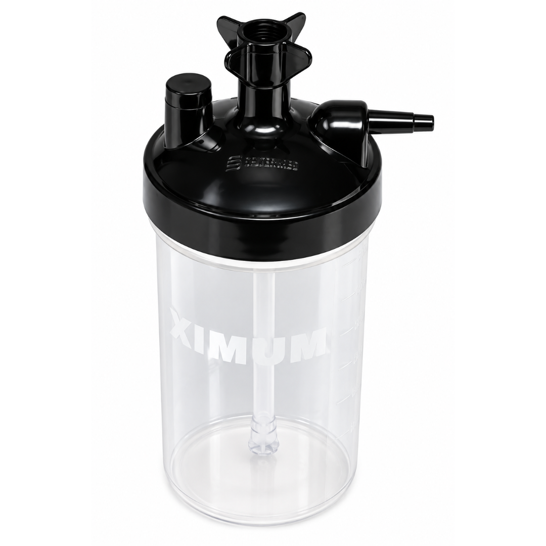 1. Humidificador de burbujas con valvula de seguridad de 6 PSI Humidificador de burbujas con válvula de seguridad de 6 PSI